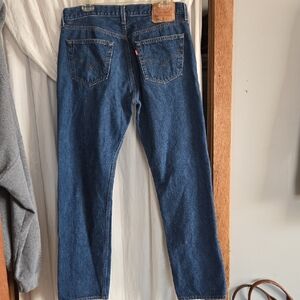 Levi's Mens Straight Fit Denim Jeans - Deep Blue